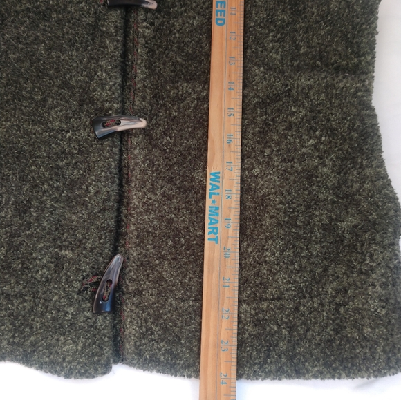 Woolrich Light Olive Heather Toggle Button Sherpa Women's Vest - Picture 7 of 8